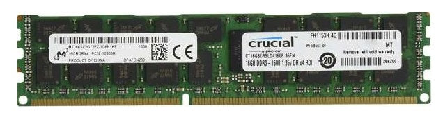 Crucial 16GB DDR3 1600 MHz ECC RDIMM for Server Memory | CT16G3ERSLD4160B - JS Bazar