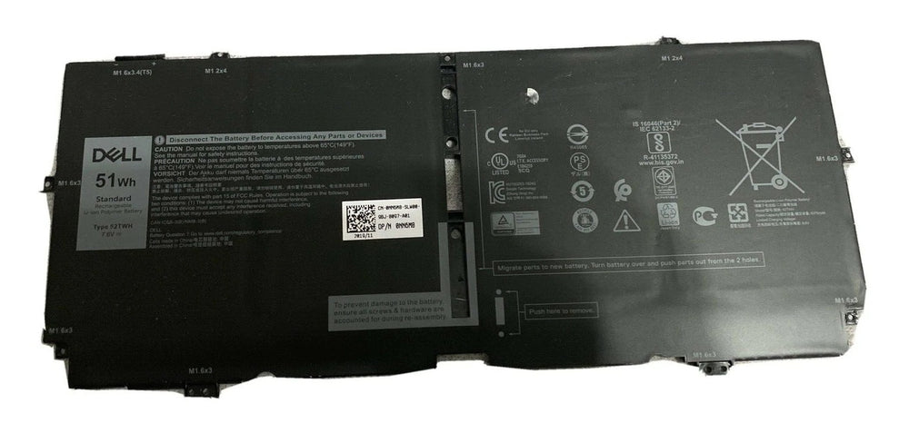 Replacement 52TWH Dell XPS 13 7390, XPS 13 7390 2in1 Rechargeable Replacement Laptop Battery - JS Bazar
