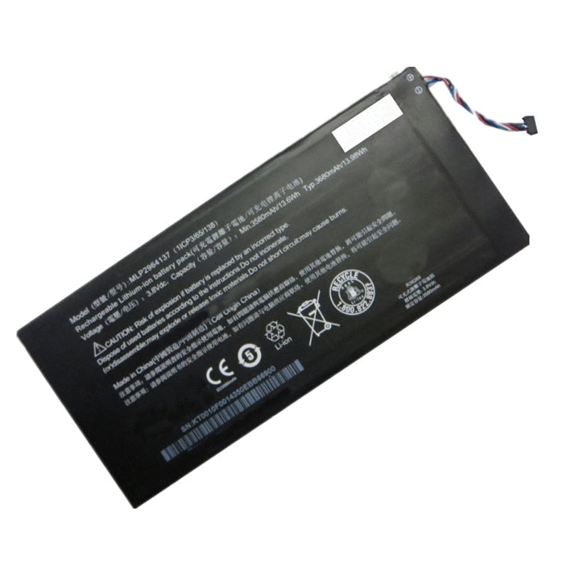 3.8V 13.6wh 3580mAh Replacement MLP2964137 Acer A1402 Iconia One 7 B1-730 B1-730HD 16GB Wi-Fi 3165142P A1402 Battery - JS Bazar