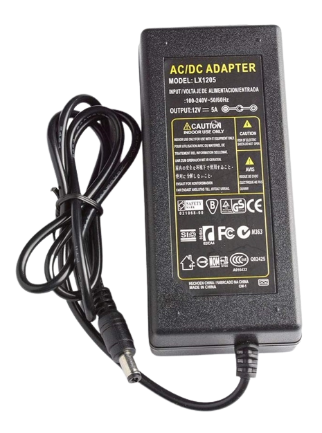 12V 5A 60W Power Supply Replacement Charger with Cord Cable eU Plug for LCD Monitor CCTV or CCTV Camera