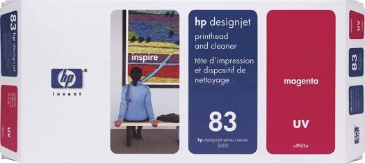 HP 83 Original Magenta UV Printhead and Cleaner : C4962A Cartridges JS Bazar