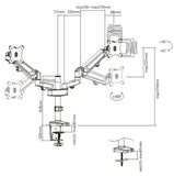 Dual Monitors Heavy-Duty Aluminum Gas Spring Monitor Arm | LDT47-C024N Desktop Mount JS Bazar