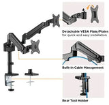Dual Monitors Heavy-Duty Aluminum Gas Spring Monitor Arm | LDT47-C024N Desktop Mount JS Bazar