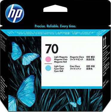 HP 70 Light Magenta and Light Cyan Printhead : C9405A Cartridges JS Bazar
