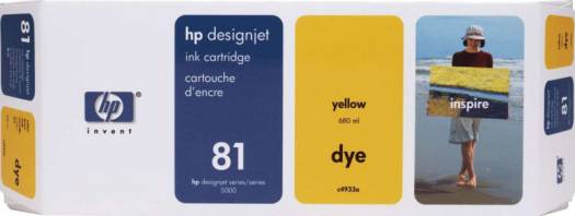 HP 81 680-ml Yellow Dye Ink Cartridge : C4933A Cartridges JS Bazar
