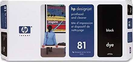 HP 81 Black Dye Printhead and Printhead Cleaner : C4950A Cartridges JS Bazar