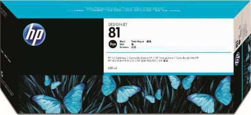HP 81 680-ml Black Dye Genuine Ink Cartridge : C4930A Cartridges JS Bazar
