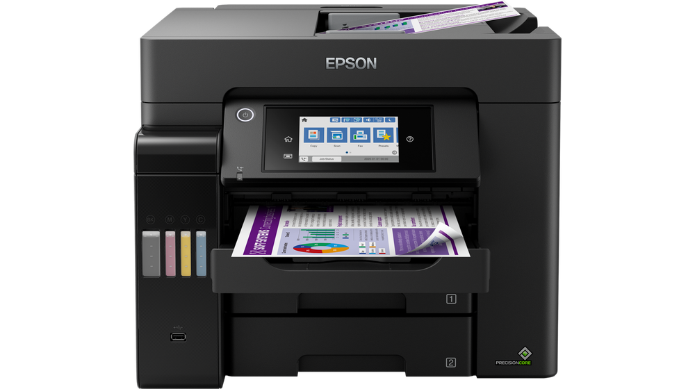 Epson EcoTank L6570 Wi-Fi Duplex Multifunction InkTank Office Printer with ADF, Black - JS Bazar