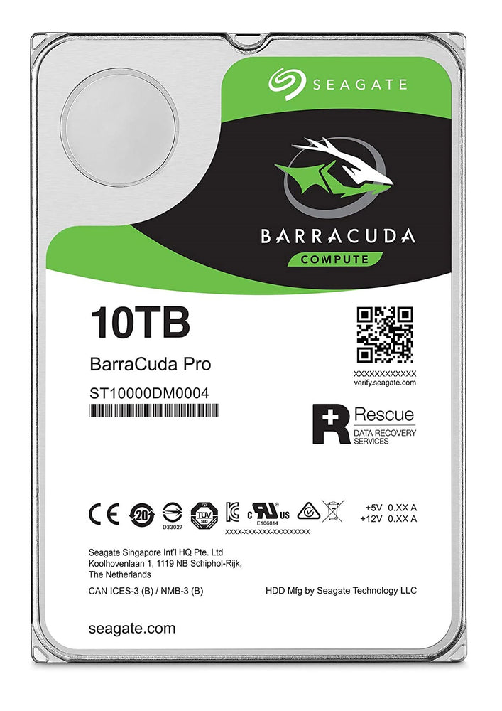 Seagate BarraCuda Pro ST10000DM0004 10TB 7200 RPM 256MB Cache SATA 6.0Gb/s 3.5