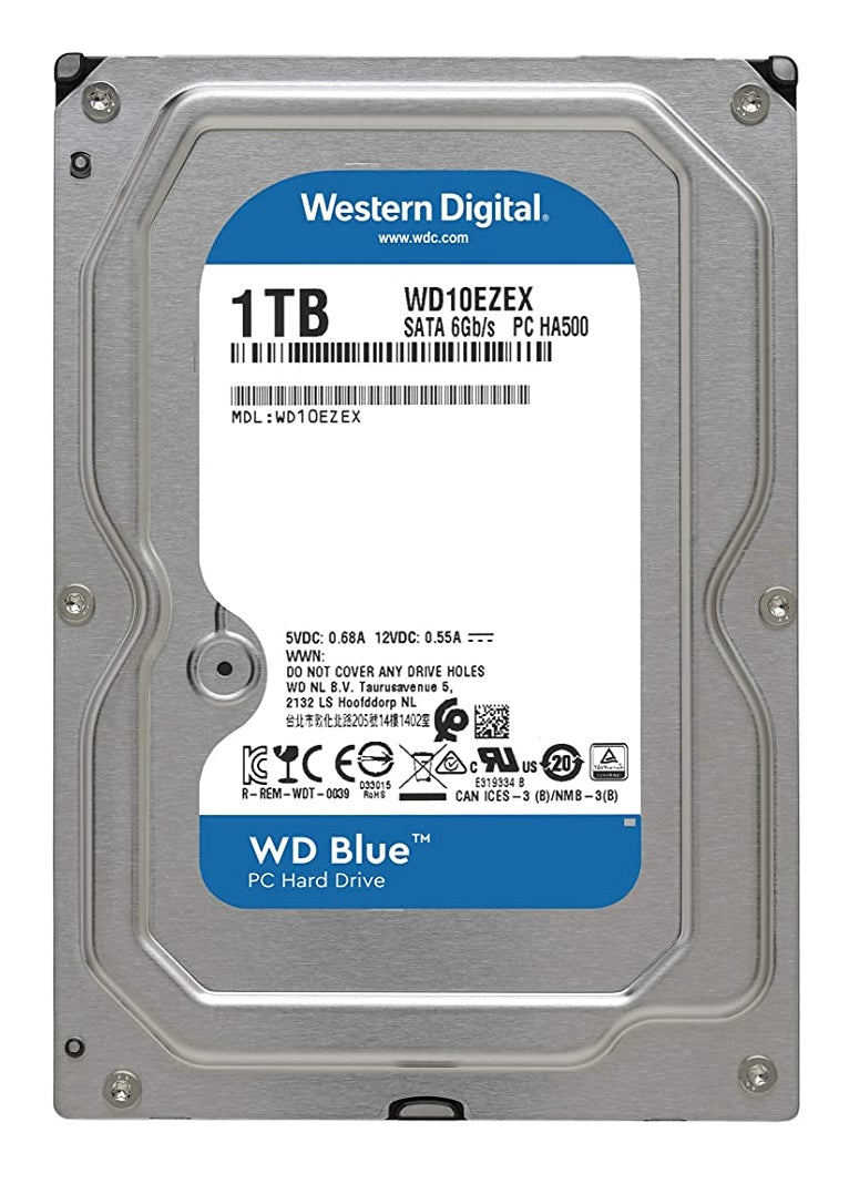 WD 1TB Blue SATA 6 Gb/s 7200 RPM 64MB Cache 3.5 Inch Desktop Hard