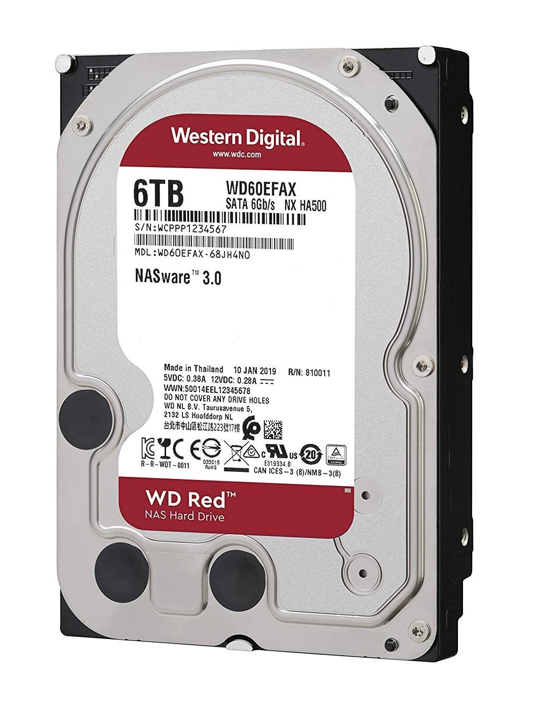 WD Red 6TB NAS Hard Disk Drive - 5400 RPM Class SATA 6Gb/s 256MB Cache 3.5 Inch | WD60EFAX - WD60EFRX Hard Drives JS Bazar