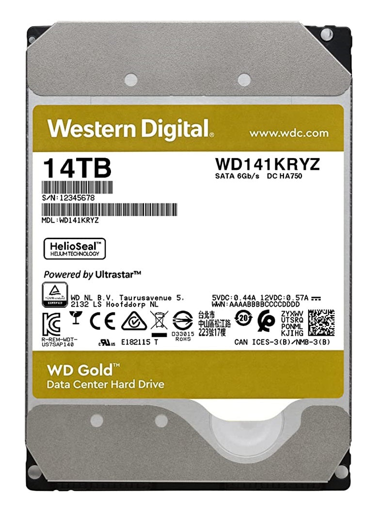 Western Digital 14TB WD Gold Enterprise Class Internal Hard Drive - 7200 RPM Class, SATA 6 Gb/s, 512 MB Cache, 3.5" | WD141KRYZ Hard Drives JS Bazar