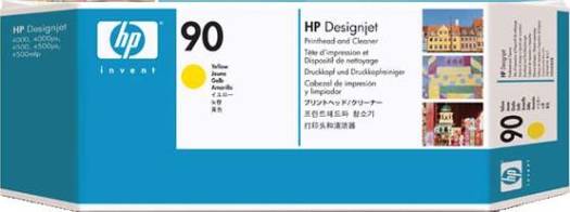 HP 90 Yellow Printhead and Printhead Cleaner : C5057A Cartridges JS Bazar