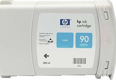 HP 90 400-ml Cyan DesignJet Ink Cartridge : C5061A Cartridges JS Bazar