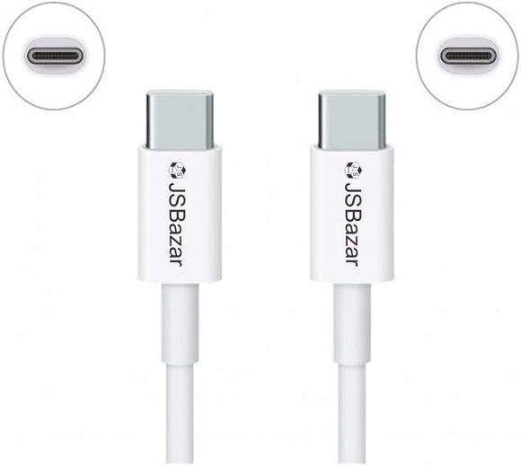 JS Bazar USB Type-C to Type-C Data & Charging Cable - USB C-C Fast Charger Cord For MacBook, Chromebook and Mobile phones