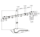 Dual Monitor Arm Stand Economical Double Joint Articulating Steel | 91-ldt12t024n Desktop Mount JS Bazar