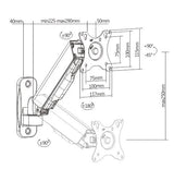 Single Monitor Elemental Wall-Mounted Gas Spring Monitor Arm | LDA32-111
