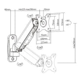 Single Monitor Elemental Wall-Mounted Gas Spring Monitor Arm | LDA32-111 Desktop Mount JS Bazar