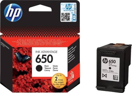 HP 650 Black Original Ink Advantage Cartridge : CZ101AK Cartridges JS Bazar