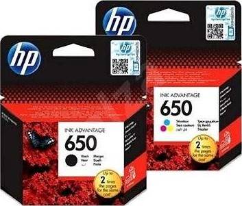 HP 650 Two Pack Black & Colors Ink Cartridge Set - Black/Color Cartridges JS Bazar