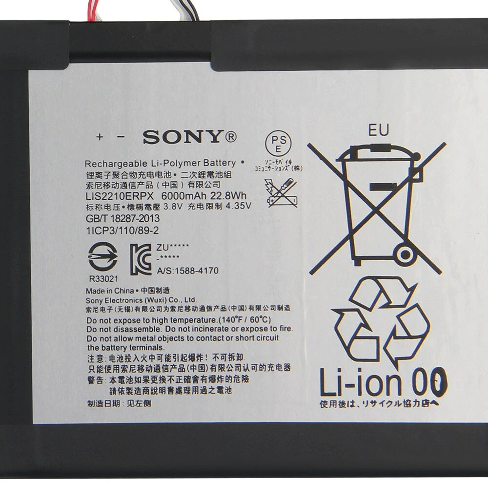 3.8V 22.8Wh LIS2210ERPX LIS2210ERPC Sony Xperia Z4 Tablet SGP712 SGP771 1291-0052 Replacement Laptop Battery