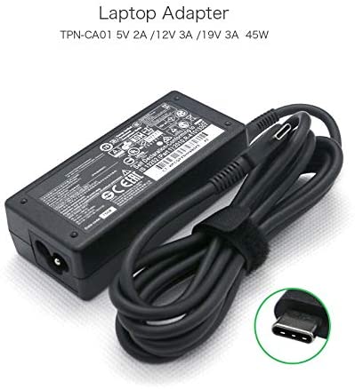 Laptop Power Adapter 5V 2A/ 12V 3A/ 15V 3A USB-C Type-C  compatible with HP Chromebook x360 11 G1 EE 11.6