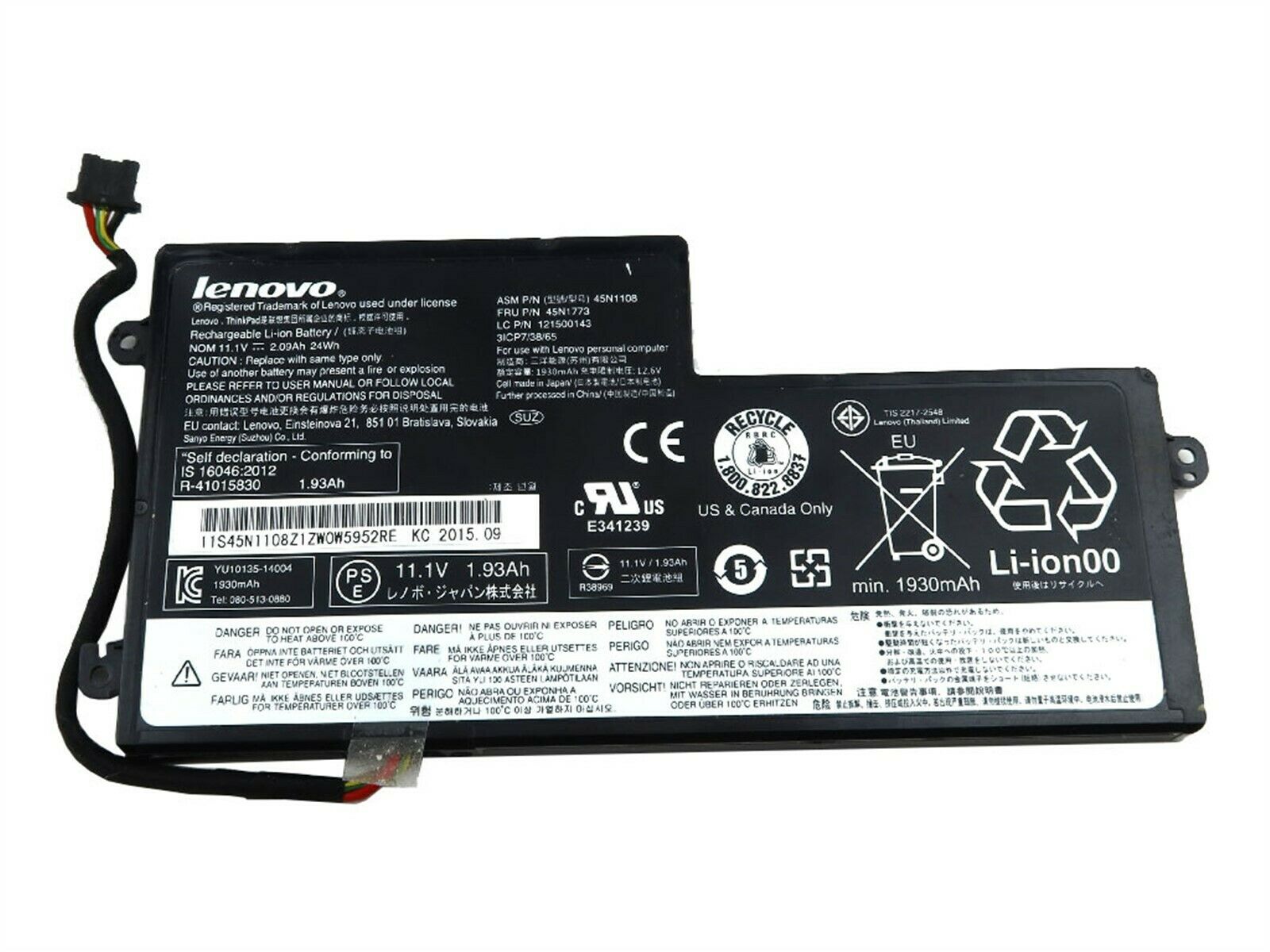 Lenovo ThinkPad X240, X250S, X260, X270, T440, T440S, T450, T450s, S440, S540, T460, 45N1108 45N1773 Replacement Laptop Battery Laptop Battery JS Bazar