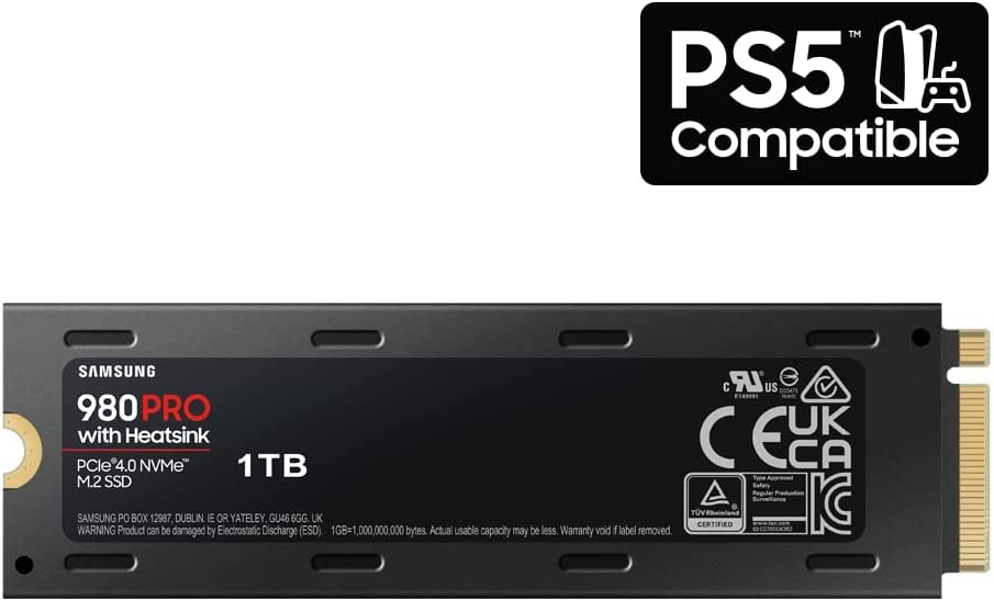 Samsung 980 Pro with Heatsink PCIe 4.0 NVMe Internal Solid State Hard Drive, 1TB, PS5 Compatible : MZ-V8P1T0CW - JS Bazar