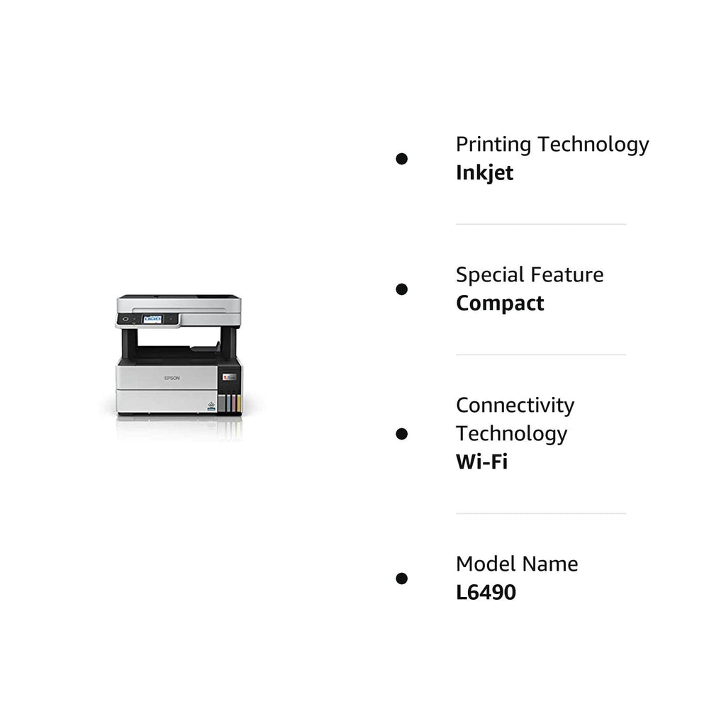 Epson Ecotank L6490 Print/Scan/Copy/Fax Wi-Fi , A4 Ink Tank Business Printer - JS Bazar