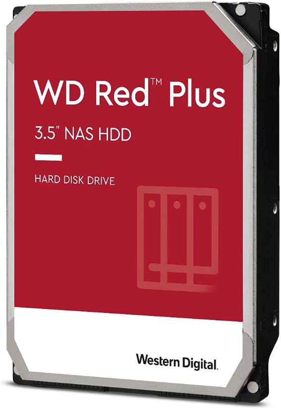 Western Digital 1TB WD Red Plus NAS Internal Hard Drive, 64 MB Cache Size : WD10EFRX