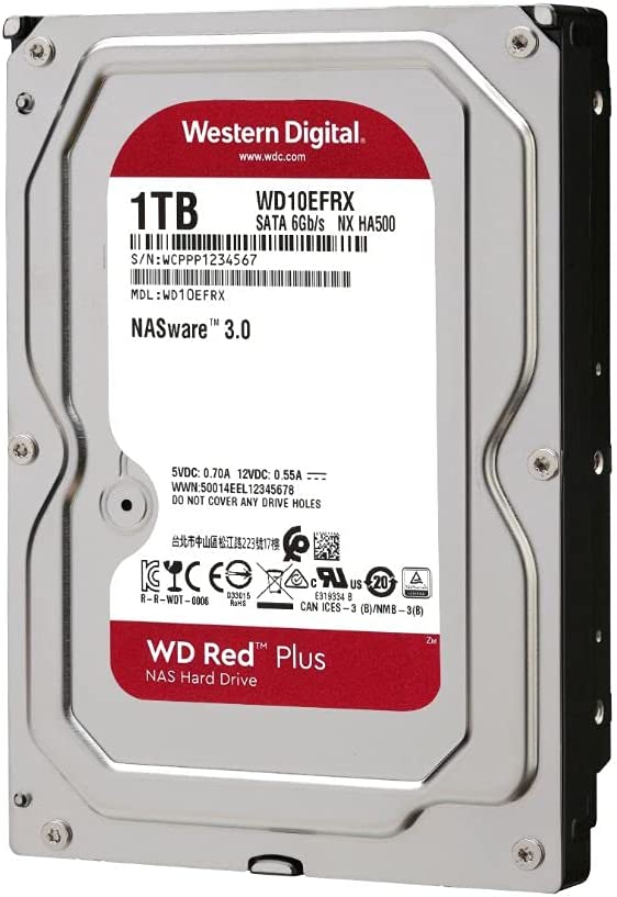 Western Digital 1TB WD Red Plus NAS Internal Hard Drive, 64 MB Cache Size : WD10EFRX - JS Bazar