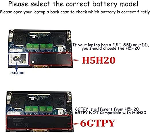Dell XPS 15 9560 9550 Precision 5520 5D91C 5XJ28 11.4V 56Wh H5H20 Dell Laptop Battery Laptop Batteries JS Bazar