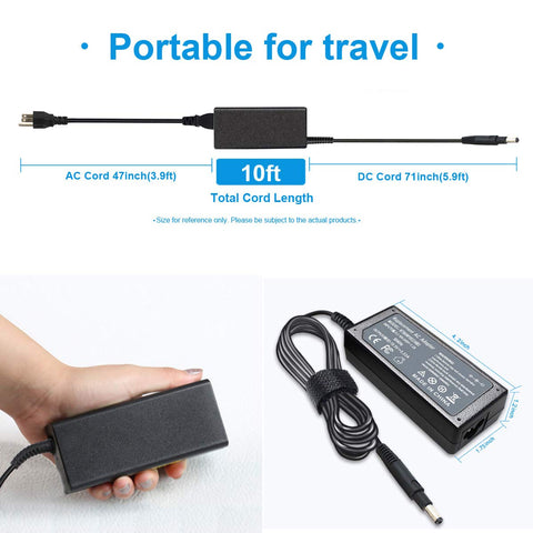 65W Charger Compatible with HP Pavilion TouchSmart Sleekbook 14-B109WM 15-B129WM 15-B119WM 15-B142DX 15-B143CL 14-B120DX 14-b000 14-c000
