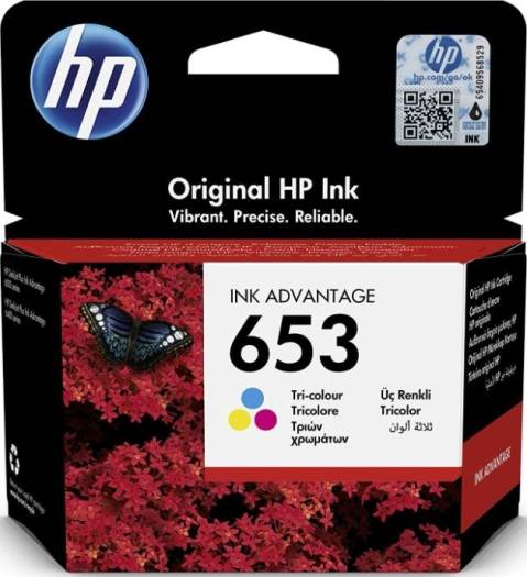 HP 653 Tri-color Original Ink Advantage Cartridge : 3YM74AE BHL Cartridges JS Bazar