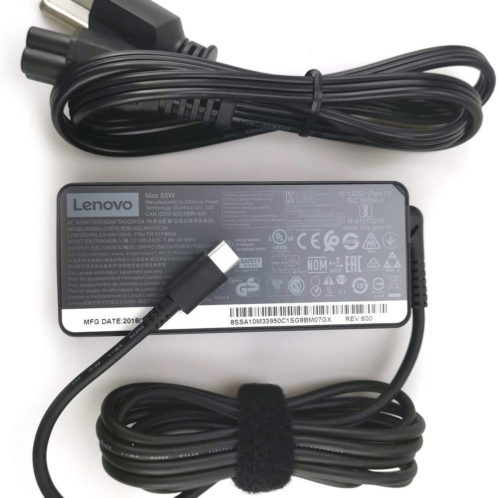 65W Lenovo ThinkPad E580 E585 E590 E590S E595 20KS 20KV 20NB ThinkPad X1 Carbon Laptop AC Replacement Adapter (USB Type-C) Laptop Charger JS Bazar