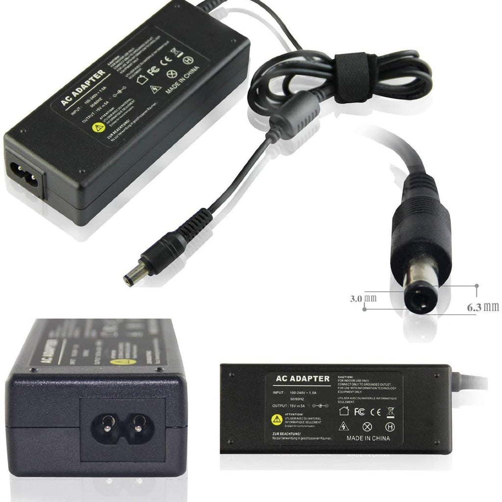 75W Toshiba Model Libetto U105 /15V 5A (6.3mm*3.0mm) Laptop AC Power Replacement Adapter\ Charger Supply