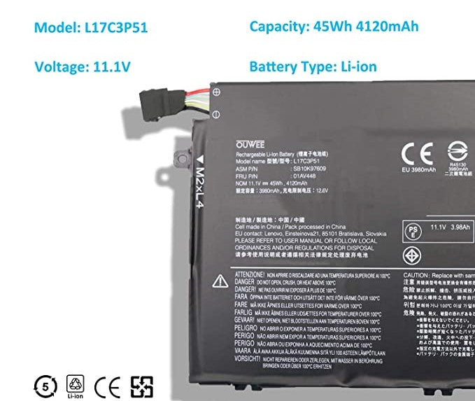 L17C3P51 Lenovo ThinkPad E580(20KSA002CD), ThinkPad E580(20KS002KCD) Replacement Laptop Battery - JS Bazar
