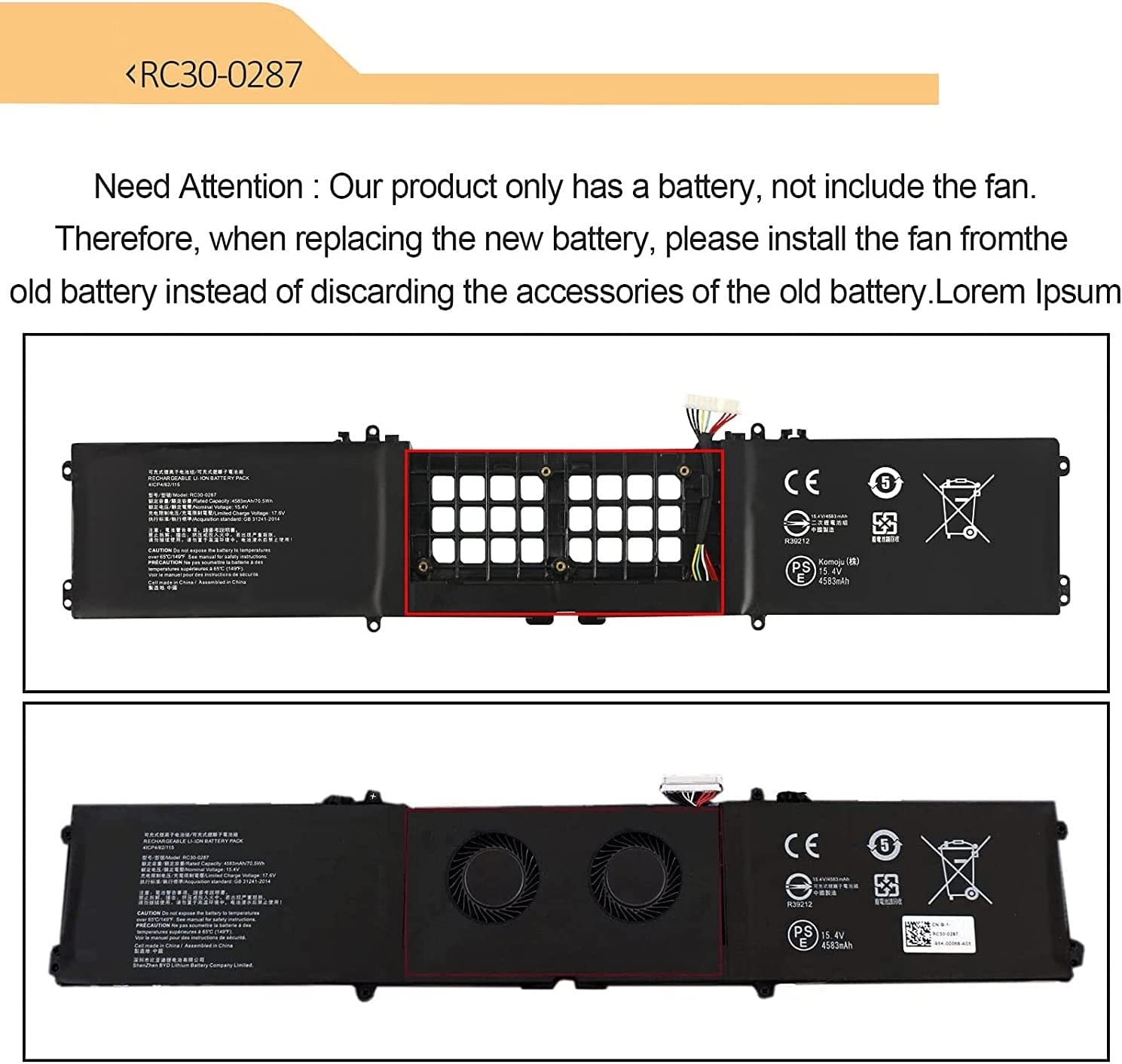 Original Razer Blade laptop battery For Razer Blade RC30-0287 Razer Blade Pro 17 2019 2020 RZ09-0287 / 15.4V 4583mAh Laptop Batteries JS Bazar