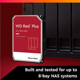 Western Digital 8TB Red Plus NAS Internal Hard Drive HDD, 5640 RPM Class : WD80EFZZ Hard Drives JS Bazar