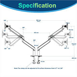 Dual Monitors ARMOR Gas Spring Monitor Arm | LDT51-C024 Desktop Mount JS Bazar