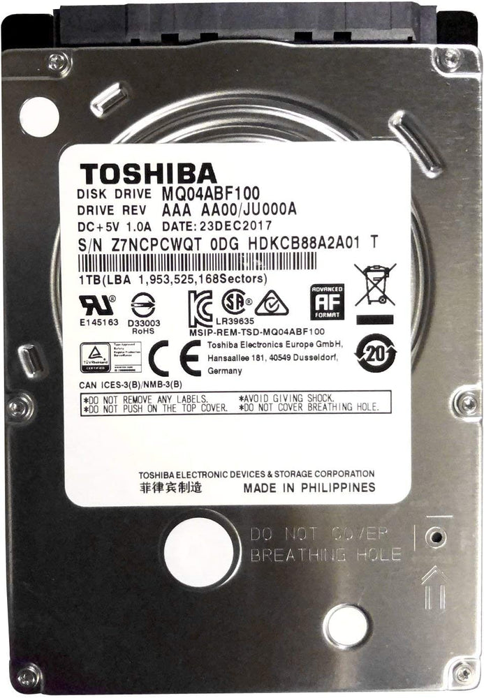 Toshiba 1TB Internal 2.5 inch SATA 7mm Laptop Hard Drive : MQ04ABF100 - JS Bazar