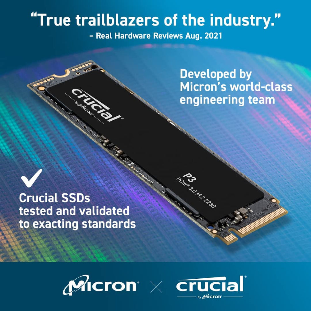 Crucial P3 1TB PCIe Internal SSD, M.2 2280 Form Factor, 3500 MB/s Sequential Read, 3000 MB/s Sequential Write : CT1000P3SSD8 - JS Bazar
