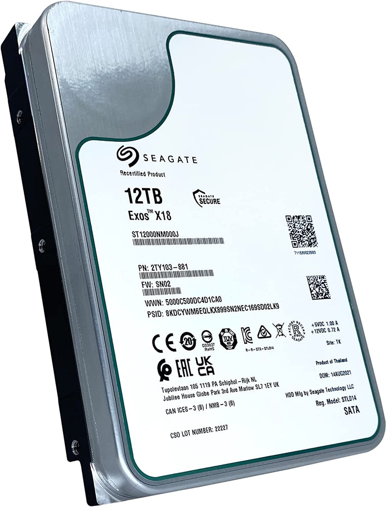 Seagate Exos X18 ST12000NM000J 12 TB Internal Hard Drive, 7200RPM, 256 MB Cache - JS Bazar