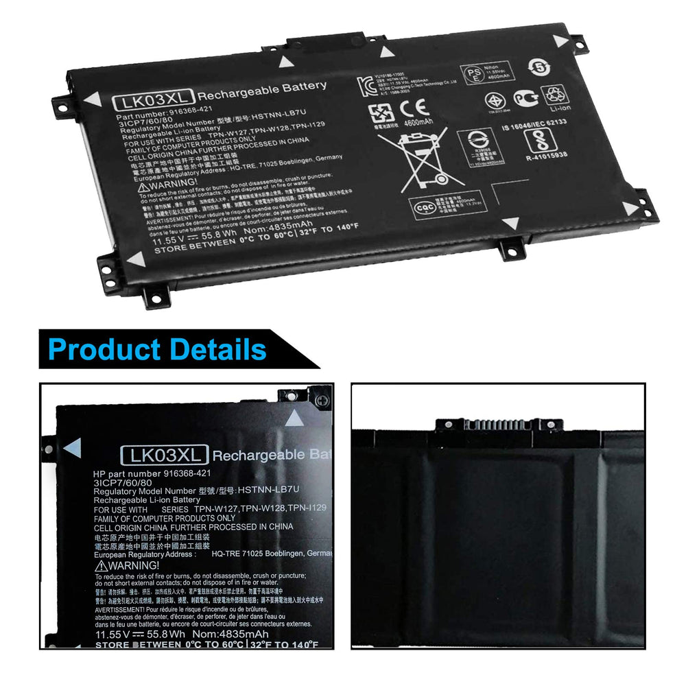 LK03XL Replacement HP Envy X360 15-BP106NB, Envy X360 15-CN1800NZ Laptop Battery - JS Bazar