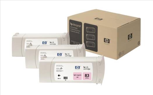 HP 83 Original 3 Pack Light Magenta Ink Cartridge : C5077A Cartridges JS Bazar