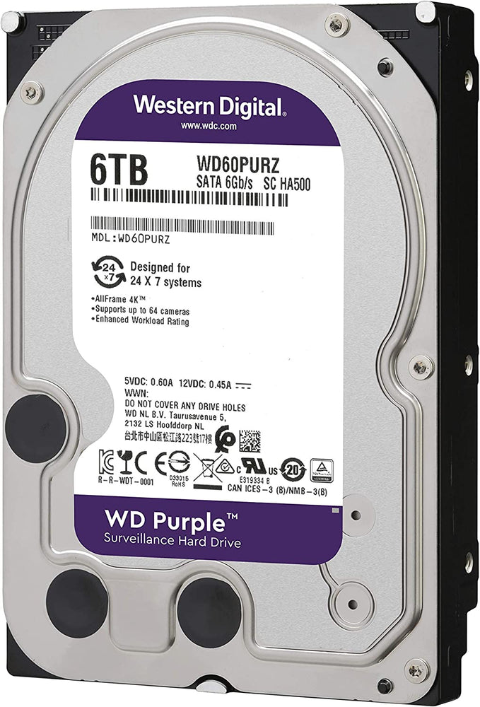 Western Digital Purple 6TB 3.5'' Surveillance Hard Drive : WD60PURZ / WD62PURX / WD63PURZ - JS Bazar