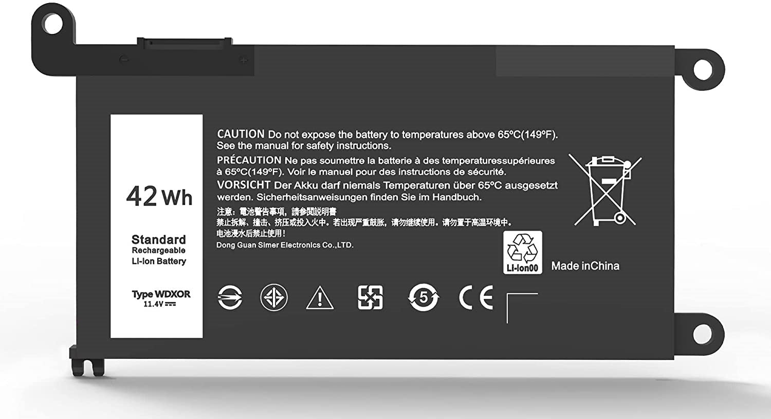 WDX0R Dell Inspiron 13 7368 14-7460 15 7560 17 5765 5767 5570 5770 3CRH3 T2JX4 42Wh Dell Laptop Battery Laptop Batteries JS Bazar