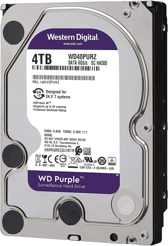 WD 4TB Purple SATA Surveillance Hard Drive : WD40PURZ / WD42PURZ - JS Bazar