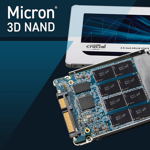 Crucial MX500 1TB SATA 2.5-inch 7mm (with 9.5mm adapter) Internal SSD : CT1000MX500SSD1
