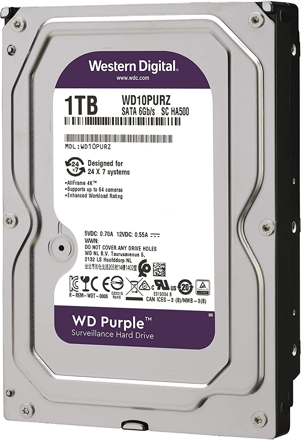 WD 1TB Purple SATA Surveillance Hard Drive : WD10PURZ Hard Drives JS Bazar